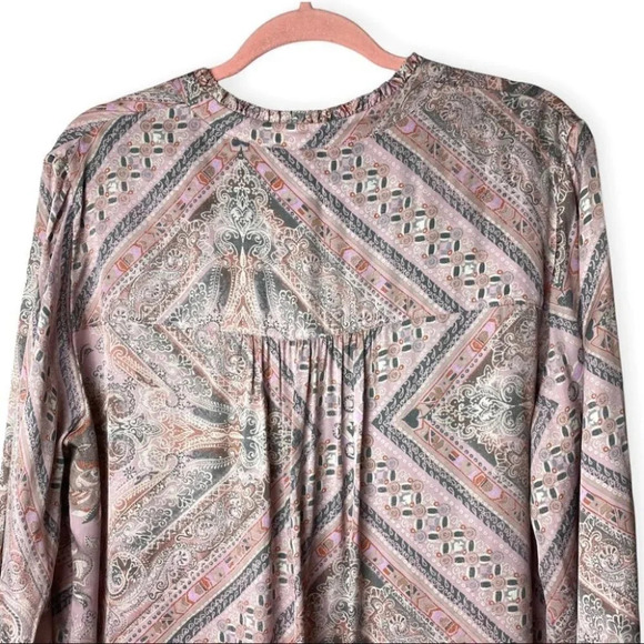 Odd Molly Button Up Pink & Grey Paisley  Blouse - Picture 5 of 11